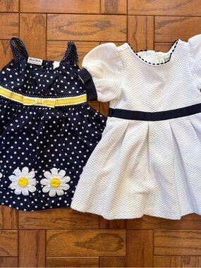 Blueberi Boulevard Polka Dot Dress & Janie and Jack Quilted Puff Sleeve Dress